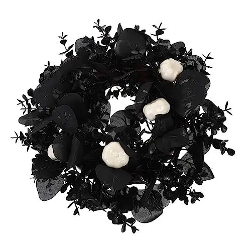 Produktbild: Warmhm Eleganter Schwarzer Eukalyptuskranz Halloween- Hängender Kranz Für Zuhause Party-bevorzugung