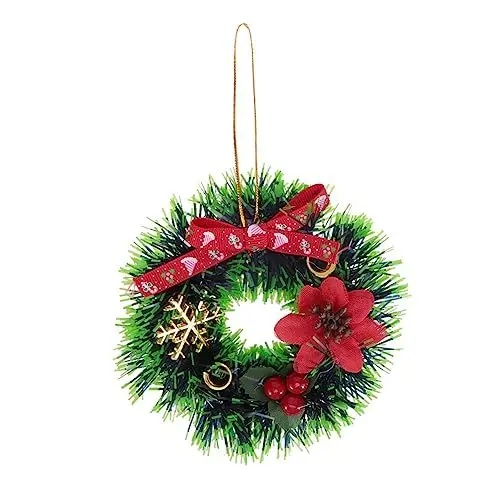 Produktbild: Warmhm Türanhänger Hängender Kranz Mini-weihnachtskränze Weihnachtsgirlande Für Die Haustür Puppenhaus Weihnachtskranz Kleine Kränze Für Schränke Tischkranz Rote Frucht Schmücken