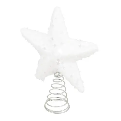 Produktbild: Warmhm Weihnachtsbaumspitze Stern Weihnachtsdekorationen Baumstern Dekoration Partygeschenk Weihnachtsstern Dekoration Baumsternverzierung Weihnachtsbaumschmuck Christbaumschmuck Weiß