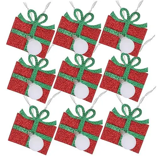 Produktbild: Warmhm Weihnachtslichterkette Christbaumschmuck Weihnachtsdekorationen Girlande Kamindekor Weihnachtsbeleuchtung Weihnachtszimmerdekoration Weihnachtsfee Licht Rot Plastik