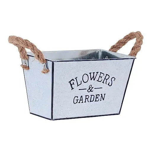Produktbild: Warmhm Weißer Quadratischer Blumentopf Blument? Eimer Pflanzkübel Metall Eimer Blumentopf Pflanzkasten Metall Eimer Übertopf Pflanztopf Metall Blumeneimer Eisen Metallwand