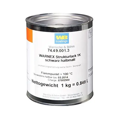 Produktbild: Warnex Strukturlack 1kg schwarz halbmatt