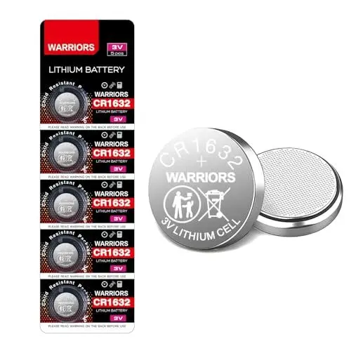 Produktbild: Warriors 5X 1632 Batterie Knopfzellen CR1632 Batterien 3V, kindersichere Verpackung, Uhren, Fernbedienungen, Computer-Motherboards