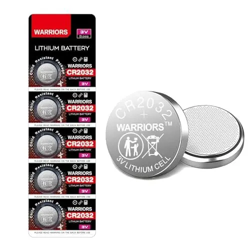 Produktbild: Warriors 5X 2032 Batterie Knopfzellen CR2032 Batterien 3V, Kapazität 240 mAh, kindersichere Verpackung, für den Einsatz in Schlüsselanhängern, Waagen, medizinischen Geräten