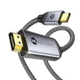 Produktbild: WARRKY USB C auf HDMI Kabel, |4K 60Hz 2K 144Hz| Thunderbolt 3/4 auf HDMI Konverter, (HDR, HDMI 2.0) Kompatibel mit iPhone 15 Serie, MacBook Pro/Air, iPad Mini 6/Pro/Air, Galaxy S8 zu S24, usw - 1.8M