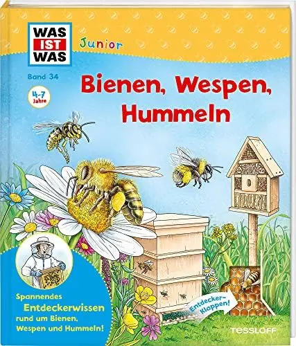Produktbild: WAS IST WAS Junior Band 34 Bienen, Wespen, Hummeln: Spannendes Entdeckerwissen rund um Bienen, Wespen und Hummeln!. Entdecker-Klappen! (WAS IST WAS Junior Sachbuch, Band 34)