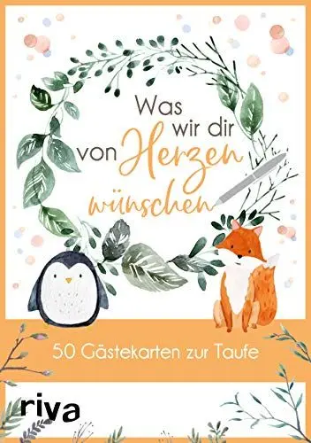 Produktbild: Was wir dir von Herzen wünschen – 50 Gästekarten zur Taufe