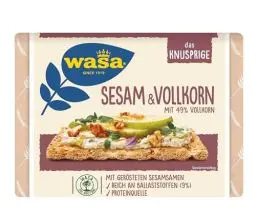 Produktbild: Wasa Knäckebrot Sesam & Vollkorn 12x200g I Geröstete Sesamsamen und nussig aromatischer Geschmack zum Frühstück oder als Snack