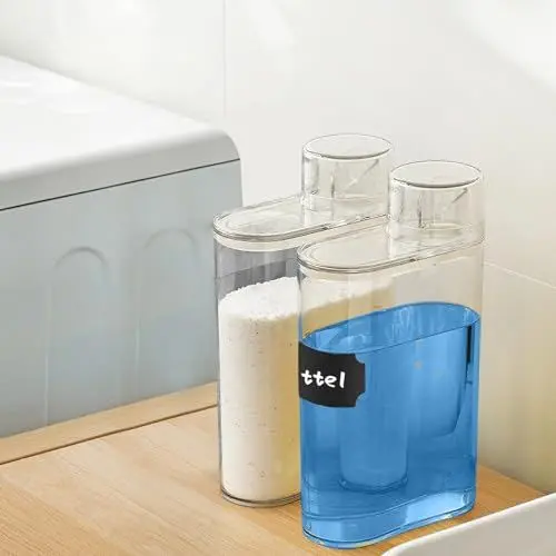 Produktbild: Waschmittel Aufbewahrung, 2 Stück, 1.2L Große Kapazität, Dichtung Waschmittel Spender, Anwendbar Auf WeichspüLer Aufbewahrung, Waschmittel Aufbewahrung FlüSsig, Waschmittel Aufbewahrung Pulver