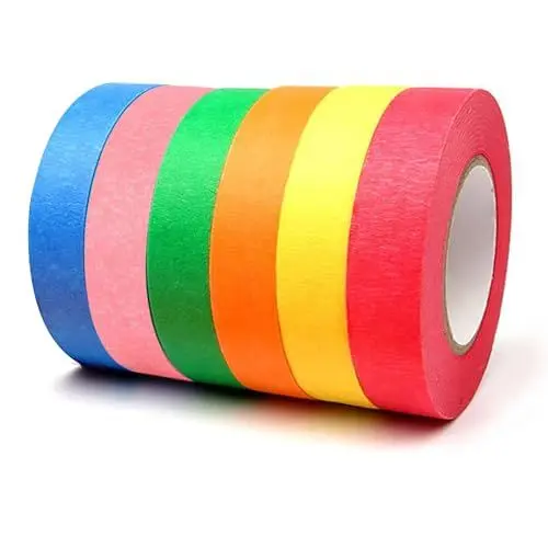 Produktbild: Washi Tape Set 6 Rollen Klebeband Bunt Abdeckband Washitape Farbiges Papier Klebeband 24mm*10m Masking Painters Paper Tapes für Journaling
