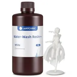 Produktbild: Wasser Abwaschbar Resin Plus, ANYCUBIC 3D Drucker Resin Water Washable, UV Resin 405nm Standard Photopolymer Harz Geringer Geruch für4/6/8K Geeignet LCD 3D Drucker, Weiß 1000g