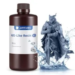 Produktbild: Wasser Waschbares ABS-Like Resin V2, ANYCUBIC 3D Drucker Resin Geruchsarm, Hohe Härte und Haltbarkeit, Hochpräzises 405nm UV-härtendes Harz für 4/6/8K LCD/DLP 3D-Drucker, Grau 1000g