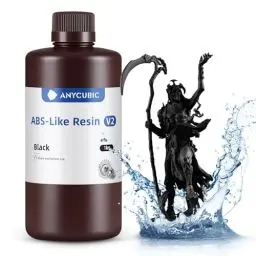 Produktbild: Wasser Waschbares ABS-Like Resin V2, ANYCUBIC 3D Drucker Resin Geruchsarm, Hohe Härte und Haltbarkeit, Hochpräzises 405nm UV-härtendes Harz für 4/6/8K LCD/DLP 3D-Drucker, Schwarz 1000g