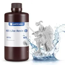 Produktbild: Wasser Waschbares ABS-Like Resin V2, ANYCUBIC 3D Drucker Resin Geruchsarm, Hohe Härte und Haltbarkeit, Hochpräzises 405nm UV-härtendes Harz für 4/6/8K LCD/DLP 3D-Drucker, Weiß 1000g
