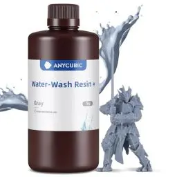Produktbild: Wasser Waschbares Resin Plus, ANYCUBIC 3D Drucker Harz Wasserlöslich, UV-Resin 405nm Standard Photopolymer Harz, Geringer Geruch, Geeignet für 4/6/8K LCD 3D-Drucker (Grau, 1000g)