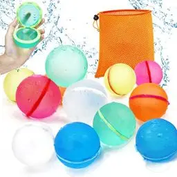 Produktbild: Wasserbomben Selbstschließend, 12 Stück Wiederverwendbare Wasserballons Bomben, Wasserbomben Set Splash Bälle, Einfaches und schnelles Befüllen, Geeignet für Kinder, Erwachsene, Strand, Poolparty