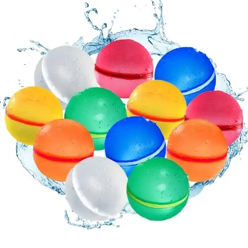 Produktbild: Wasserbomben Wiederverwendbar, 12 Stück Wiederverwendbare Wasserballons Selbstschließend, Wasserspielzeug für den Sommer im Freien für Kinder und Erwachsene,Wasserbomben Magnetisch Geeignet für Kinder