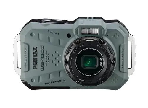 Produktbild: wasserdichte Digitale Kompaktkamera PENTAX WG-1000, konzipiert für gelegentliche Outdoor- und Unterwasserfotografie, wasserdicht bis zu Einer Tiefe von 15 Metern, für bis zu Einer Stunde Dauerbetrieb