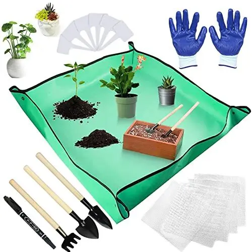 Produktbild: wasserdichte Gartenmatte Pflanzmatte,Pflanzunterlage,Faltbare Pflanzmatte,Umtopfmatte,Mini Garten Werkzeug Set,für Sämling, Sukkulenten,100 * 100cm