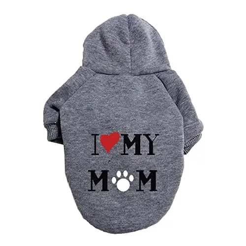 Produktbild: wasserdichte Hundemantel Winter Warme Jacke Hunde Welpen Pullover Junge Für Kleine Mit Tasche - Warmer Hund Medium Hoodie Herbst Kleidung Winter Fleece Haustierkleidung Hunde (1111DEBKA-Grey, XL)