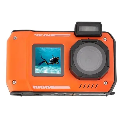 Produktbild: wasserdichte Unterwasserkamera 32,8 Fuß, Native 48 MP 4K-Digitalkamera für Erwachsene, 16-facher Digitalzoom und Anti-Shake für Außenaufnahmen, Unterwasser-DOP