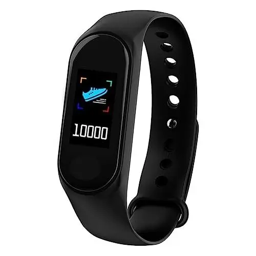 Produktbild: Wasserdichtes M3-Fitnessarmband, Fitness-Tracker, Herzfrequenzmesser, 0,96-Zoll-HD-Bildschirm (Schwarz)
