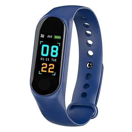 Produktbild: Wasserdichtes M3-Fitnessarmband, Fitness-Tracker, Herzfrequenzmesser, 0,96-Zoll-HD-Bildschirm (Blau)