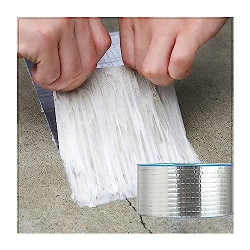 Produktbild: wasserdichtes klebeband außen, Butylband Aluminiumfolien, Butyl Dichtband, abdichtband wasserfest blinkendes Klebeband zur Reparatur für Dachleckage, Oberflächenriss, Fensterbankspalt 5cm x 5M