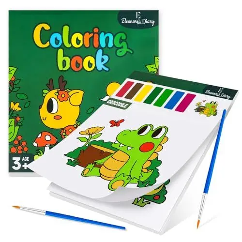 Produktbild: Wasserfarben kinder ab 3, Eleanore's Diary Malbuch mit Wasserfarben für Kleinkinder, Aquarell-Malpapier für Kinder, Malbücher Geschenk zum Zeichnen, Zeichenbücher für Kinder 2 3 4 5 6 7 (Tiere)