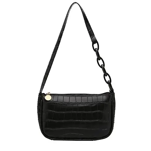 Produktbild: Wasserfestes RucksackRucksack Wasserdicht Herren einfarbig rechteckig einzelne Schulter Rucksack modische und elegante Frauen Slim Wallet Mit MüNzfachRucksack Schule Teenager (Black, One Size)