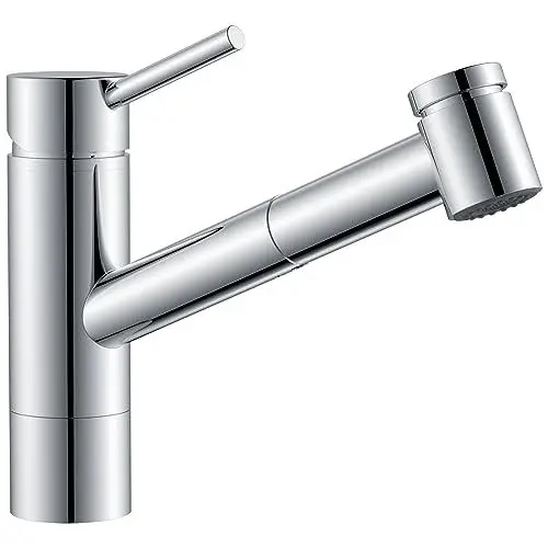 Produktbild: Wasserhahn Küche Ausziehbar, APPASO Küchenarmatur mit Brause Hochdruck, Einhebel Mischbatterie Küche mit 2 Strahlarten, Spültischarmatur Küche 120° Drehbar, Armatur Küche Zink(Patentschutz) Chrom