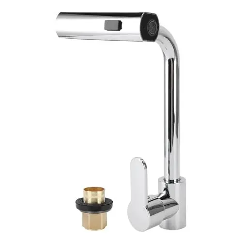 Produktbild: Wasserhahn Küche, Küchenarmatur Ausziehbar mit 3 Strahlarten Spültischarmatur Küche 360° Drehbar Hochdruck Einhebel Mischbatterie Armatur Küche Edelstahl (SILVER)