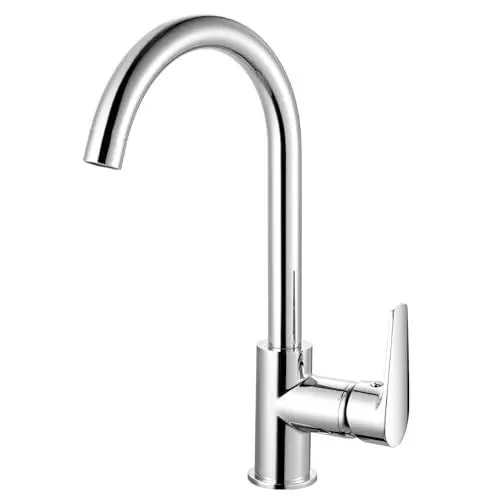 Produktbild: Wasserhahn Küche Wasserspar Amatur, Küchenarmatur Messing verchromt, Spültischarmatur mit Hohem Auslauf 360° Schwenkbar, Hochdruck Mischbatterie Küchenspüle Einhebelmischer mit Wassersparfunktion