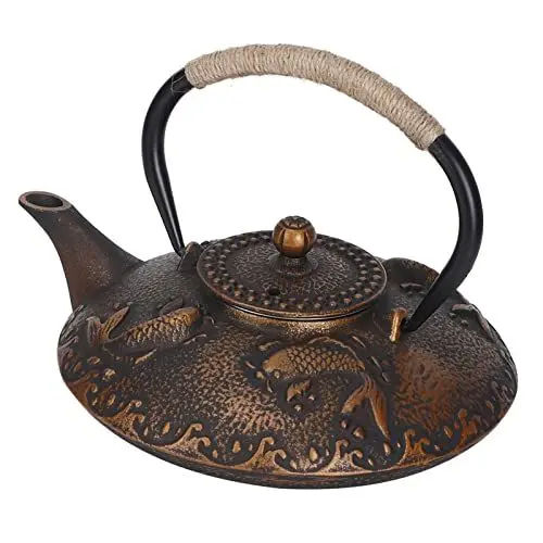 Produktbild: Wasserkanne, 0,9 L Eisen-Teekessel, Eleganter Retro-Wasserkocher, die Wasser-Teesammlung Im Haushalt mit Deckel ﻿