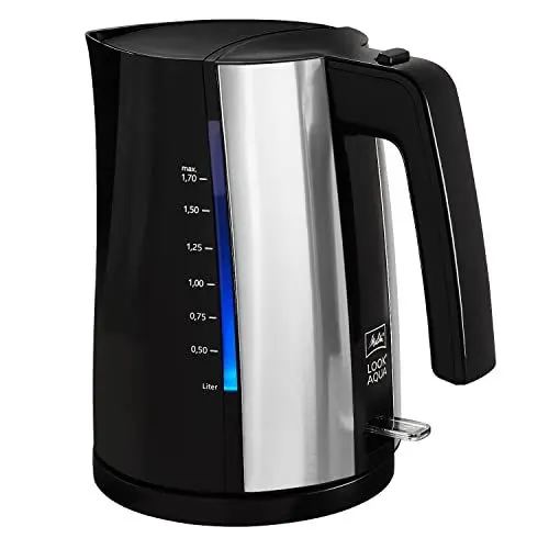 Produktbild: Wasserkocher - MELITTA - Look Aqua 1026-02 BK SST, mit automatischer Endabschaltung, verdecktem Heizelement und Überhitzungsschutz, 1,7 L, 2400 W, Schwarzem