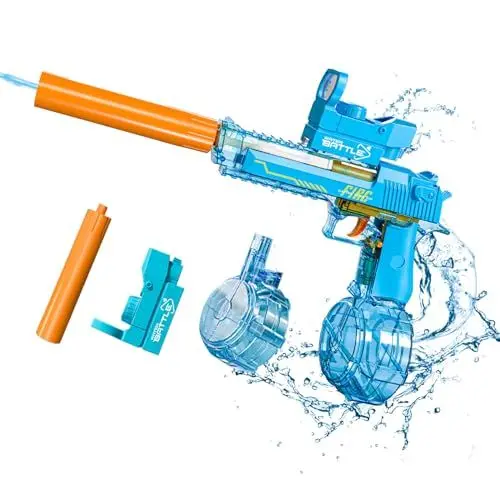 Produktbild: Wasserpistole Spielzeug Elektrisch Automatische Wasserpistole Große Reichweite Wasserspritzpistole für Kinder Erwachsene Outdoor,Strand,Pool,Party
