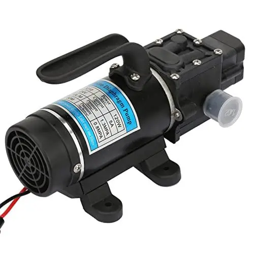 Produktbild: Wasserpumpe Hochdruck, 120W Selbstansaugend Wasserpumpe Hochdruckpumpe Membranpumpe Druckschalter für Auto Waschen Boot Reinigung Garten 24V 10L/m
