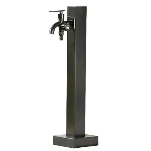 Produktbild: Wassersäule aus Edelstahl für den Außenbereich, Vertikale Wasserzapfsäule Garten mit Doppeltem Wasserauslasshahn, Frostschutzhahn für den Außenbereich, Bodenmontierter Wasserbrunnen im Hof(58cm/23in)
