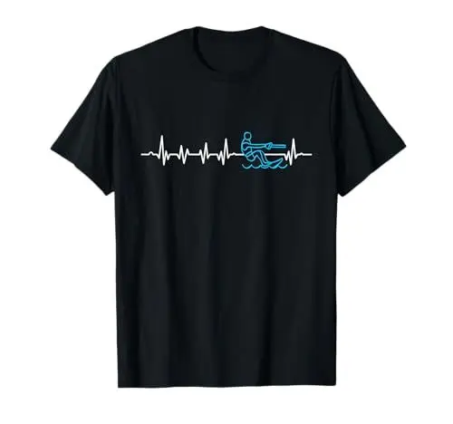 Produktbild: Wasser-Skifahrer Wasserski Wakeboarding Wasserski Herzschlag T-Shirt