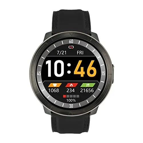 Produktbild: WATCHMARK Smartwatch WM18 schwarzes Leder