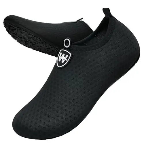 Produktbild: WateLves Badeschuhe Herren Damen Wasserschuhe Strandschuhe Schwimmschuhe Aquaschuhe Schnell Trocknend Barfußschuhe Breathable Surfschuhe Unisex Beach Pool Yoga(Schneeflocke Schwarz 36/37)