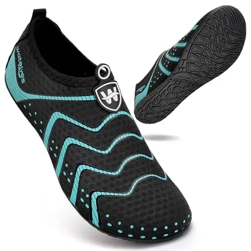 Produktbild: WateLves Badeschuhe Wasserschuhe Herren Damen Schwimmschuhe Strandschuhe Aquaschuhe Schnell Trocknend Breathable Surfschuhe Beach Pool Unisex（Technologie Blau 38/39）