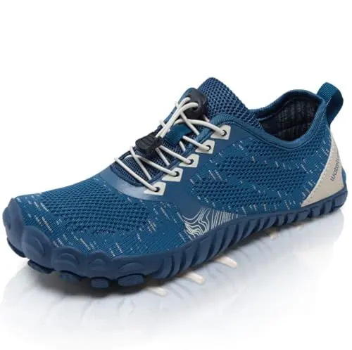 Produktbild: WateLves Barfuss Schuhe Damen Fitnessschuhe Knit Barfußschuhe Herren Minimalistische Breiter Zehenbox(Blau,41EU)