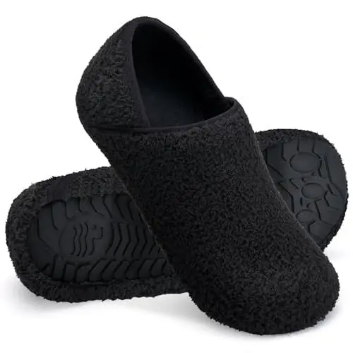 Produktbild: WateLves Damen Memory Foam Plüsch Hausschuhe Antirutsch Baumwolle Pantoffeln Mit Polar Fleece-Futter (Plüsch Schwarz 40/41)