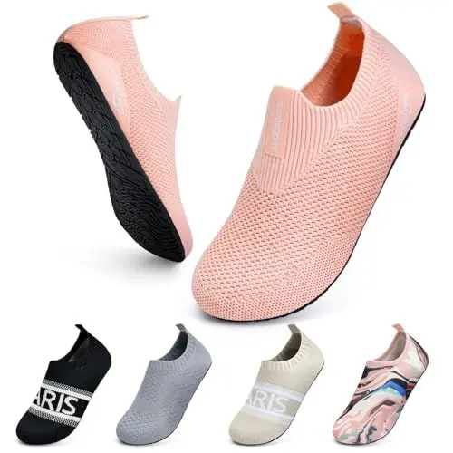 Produktbild: WateLves Wasserschuhe Badeschuhe Hausschuhe Sockenschuhe Hüttenschuhe Damen Herren Unisex Strand Schwimmen Atmungsaktiv Leicht ElastizitäT Rutschhemmend(Rosa 36/37)