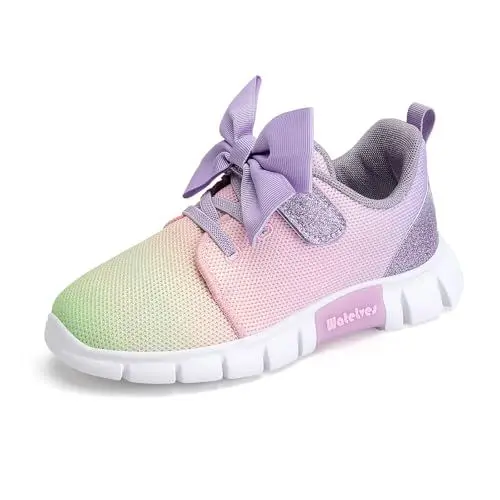 Produktbild: WateLves Mädchen Turnschuhe Kinder Sportschuhe Laufschuhe Hallenschuhe Klettverschluss Sneakers für Jugendliche (Farbverlauf Regenbogen 33