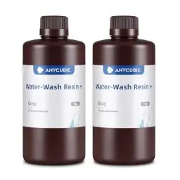 Produktbild: Water Washable Resin Plus, ANYCUBIC 3D Drucker Resin Wasser Abwaschbar, UV Resin 405nm Standard Photopolymer Harz Geringer Geruch für 4/6/8K Geeignet LCD 3D Printer (Grau,1000g,2pcs)