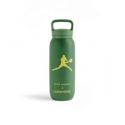 Produktbild: waterdrop MICRODRINK x Novak Djokovic - All Purpose Thermosflasche 600ml, isolierte Edelstahl Trinkflasche, 24h kalt - 12h heiß, auslaufsicher & bruchsicher