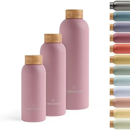 Produktbild: waterdrop® Steel Bottle 400ml isolierte Trinkflasche auslaufsicher | Thermosflasche 24h kalt, 12h heiß | doppelwandige Edelstahl Wasserflasche | bruchsicher | Kohlensäure geeignet