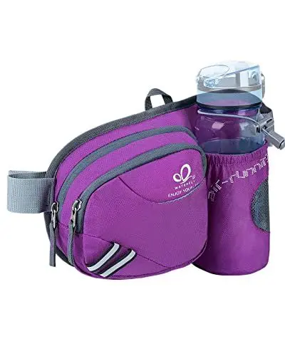 Produktbild: WATERFLY Gürteltasche Bauchtasche mit Flaschenhalter Damen und Herren, Atmungsaktiv Sport Hüfttasche für Laufen Radfahren Camping Klettern Reisen Wandern Joggen Hundetraining